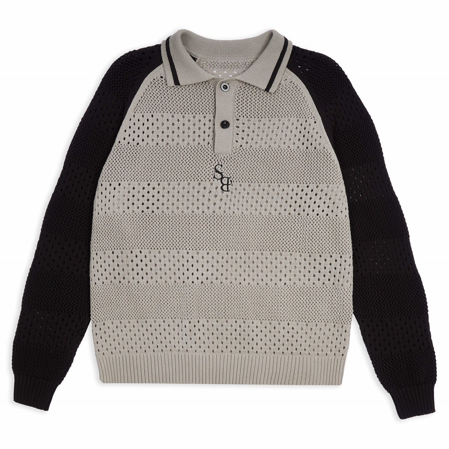 SB CROCHET LONG SLEEVE POLO