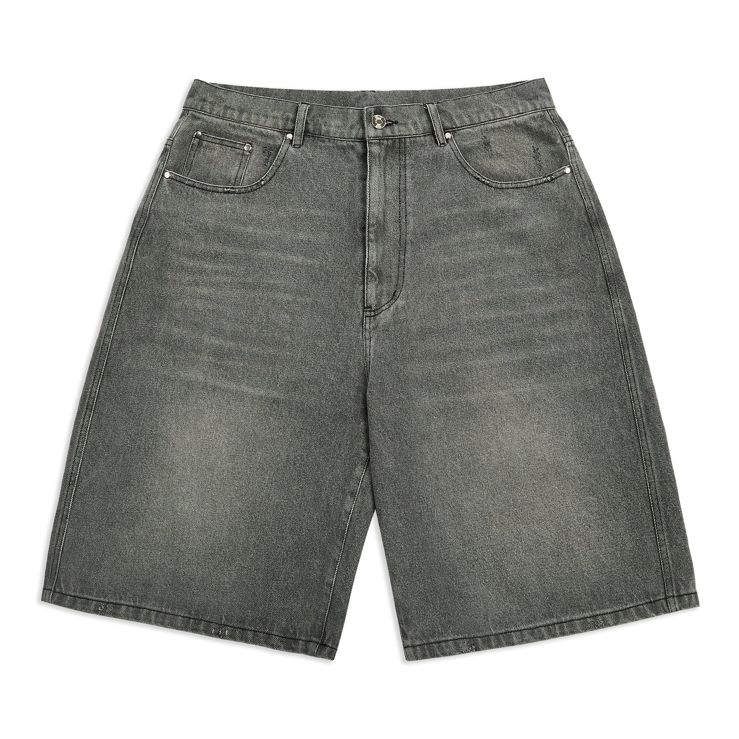 GRAPHITE WASHED DENIM JORTS