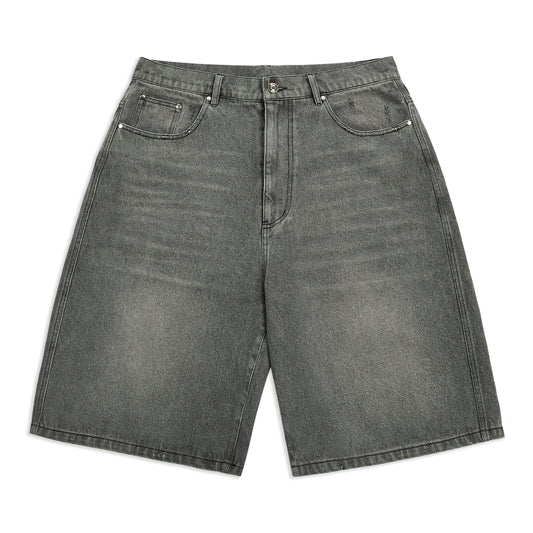 GRAPHITE WASHED DENIM JORTS